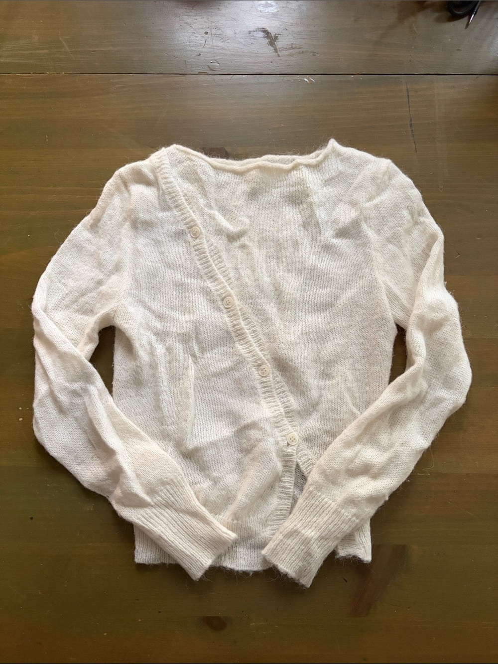 Jacquemus La Maille Pau Asymmetric Cardigan White XS